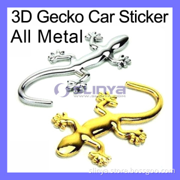 All-Metal 3D Gecko Car Sticker Gecko Shape Chrome Badge Emblem Decal Car Sticker